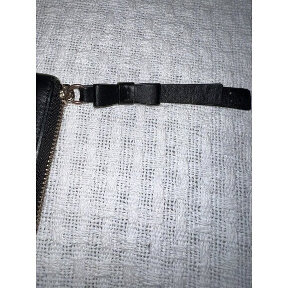 KATE SPADE Leroy Street Neda Full Zip Black Leather Wallet Bow Zipper Pull - Picture 10 of 13